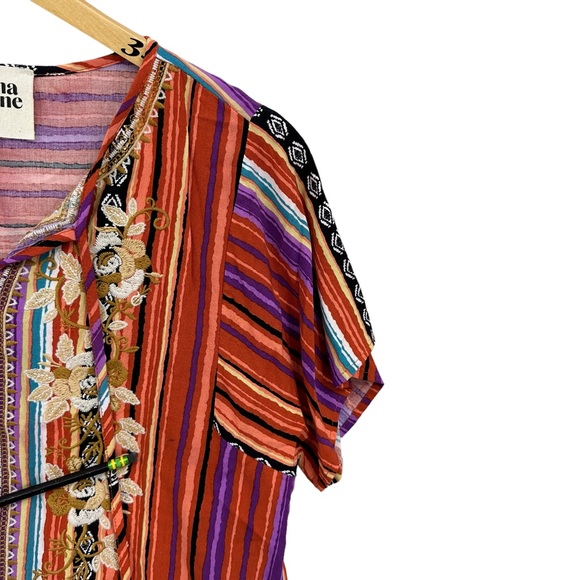 SAVANNA JANE Blouse Mazie Embroidered Lightweight Boho - Picture 8 of 10